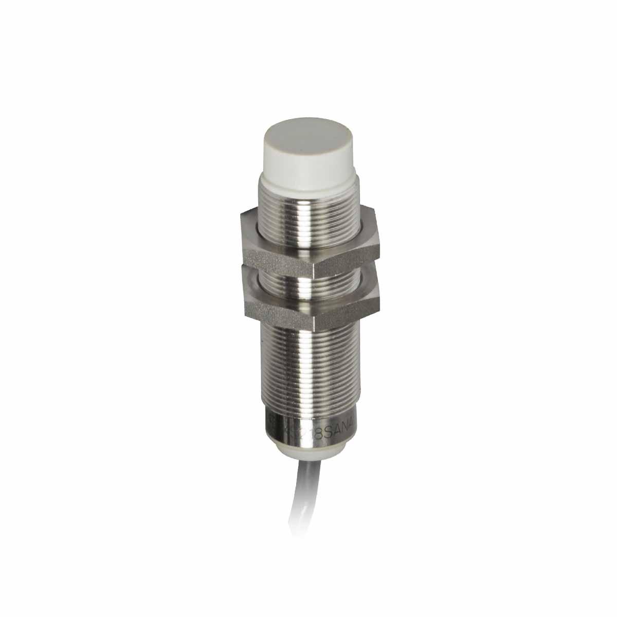 Telemecanique Sensors Inductive Threaded Barrel Proximity Sensor, M18, 12 mm Detection, PNP NO, 12 → 24 V dc