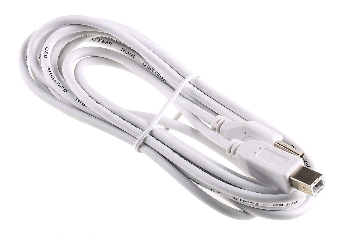 RS PRO USB 2.0, Male USB A to Male USB B, 3m