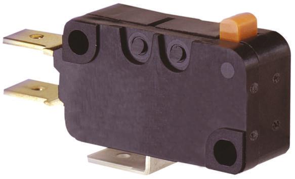 Omron Pin Plunger Micro Switch, Tab Terminal, 16 A @ 250 V ac, SPST, IP40