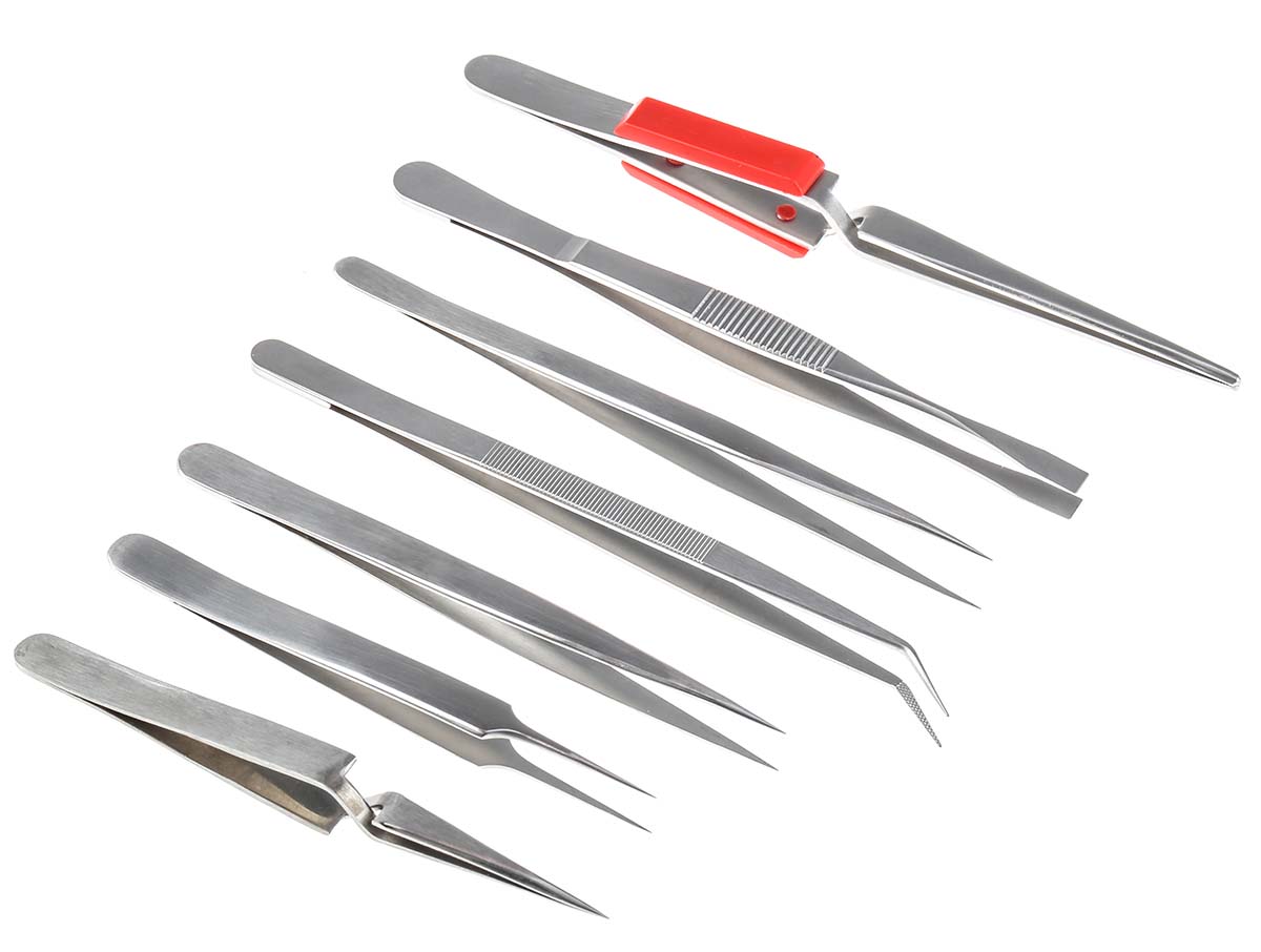 RS PRO Stainless Steel, Tweezer Set