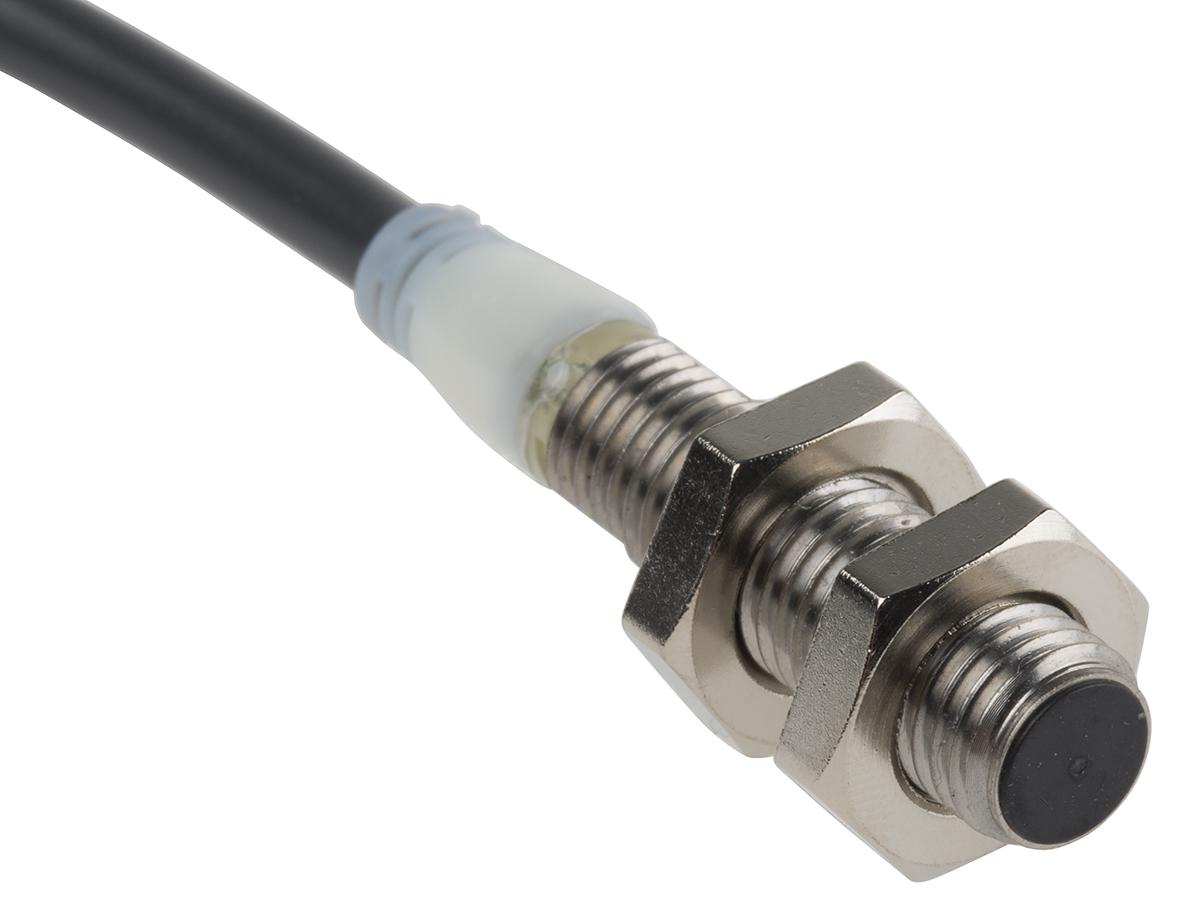 Omron Inductive Threaded Barrel Proximity Sensor, M8, 2 mm Detection, PNP NO, 12 → 24 V dc