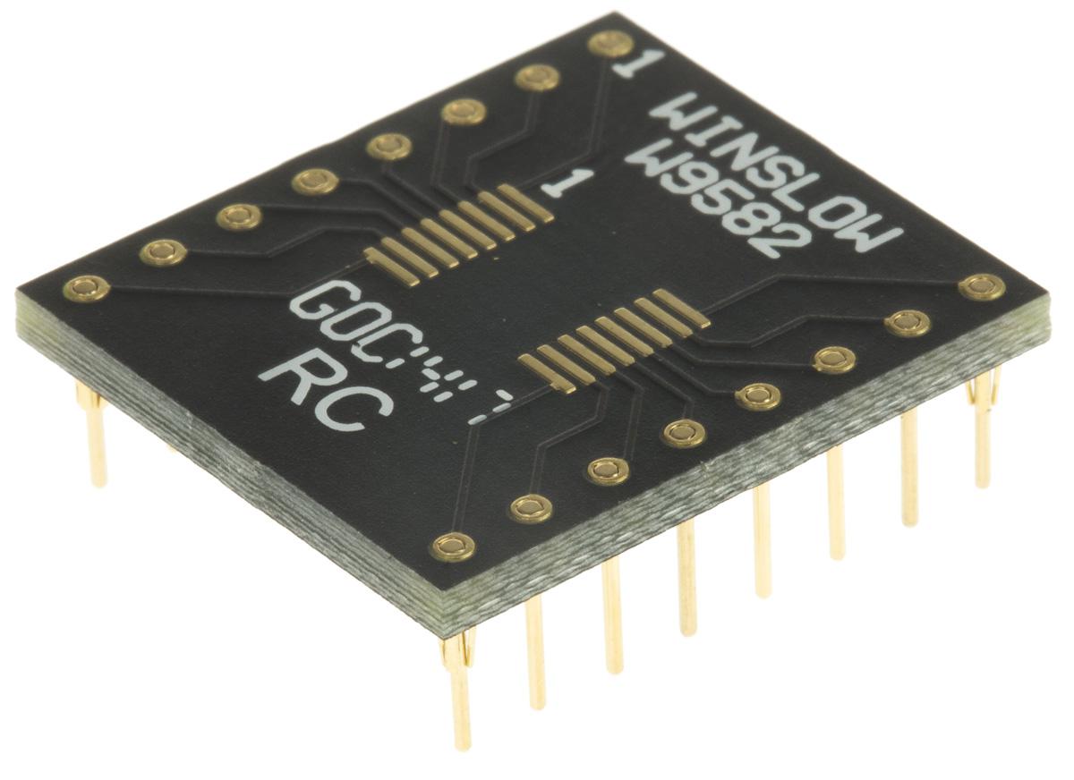 Winslow Straight Through Hole Mount 0.65 mm, 2.54 mm Pitch IC Socket Adapter, TSSOP 16 to DIP 16