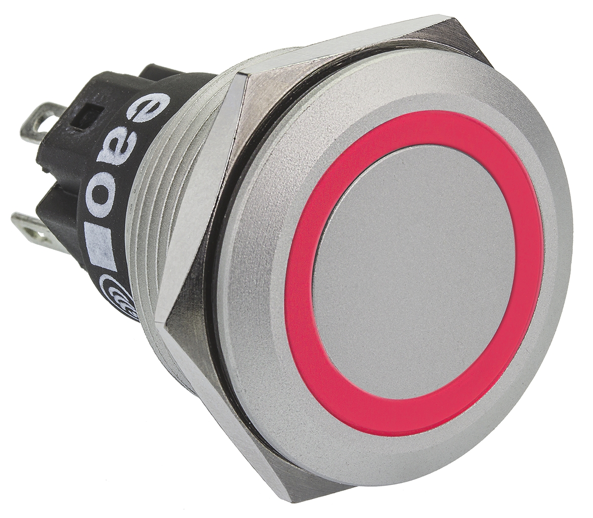 EAO 82 Series Illuminated Push Button Switch, Momentary, Panel Mount, 22.3mm Cutout, SPDT, Red LED, 240V, IP65, IP67