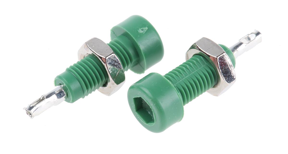WIMA Green Female Test Socket, 2mm Connector, Solder Termination, 10A, Tin Plating