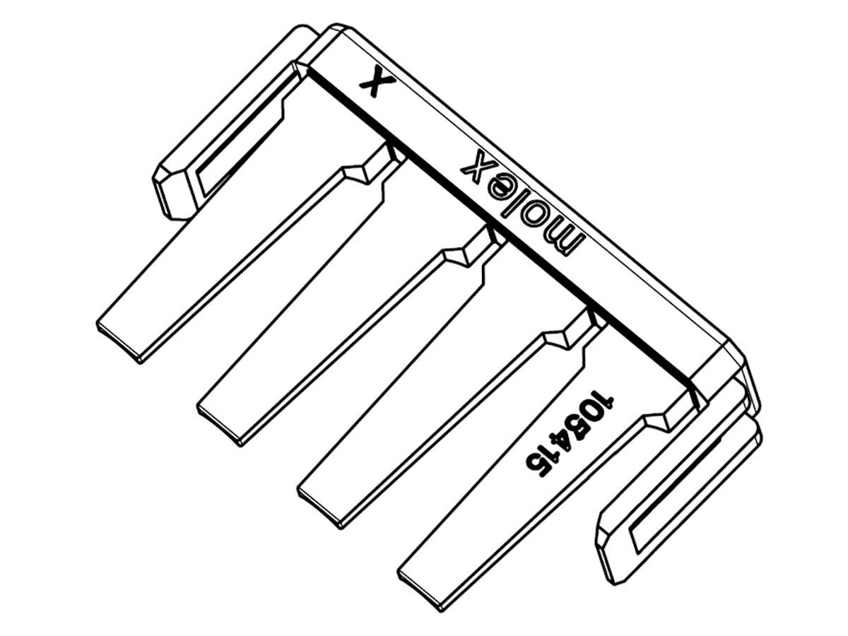 Molex Terminal Position Assurance for use with "Covers the requirements for the application of Mega-Fit 5.70 mm pitch