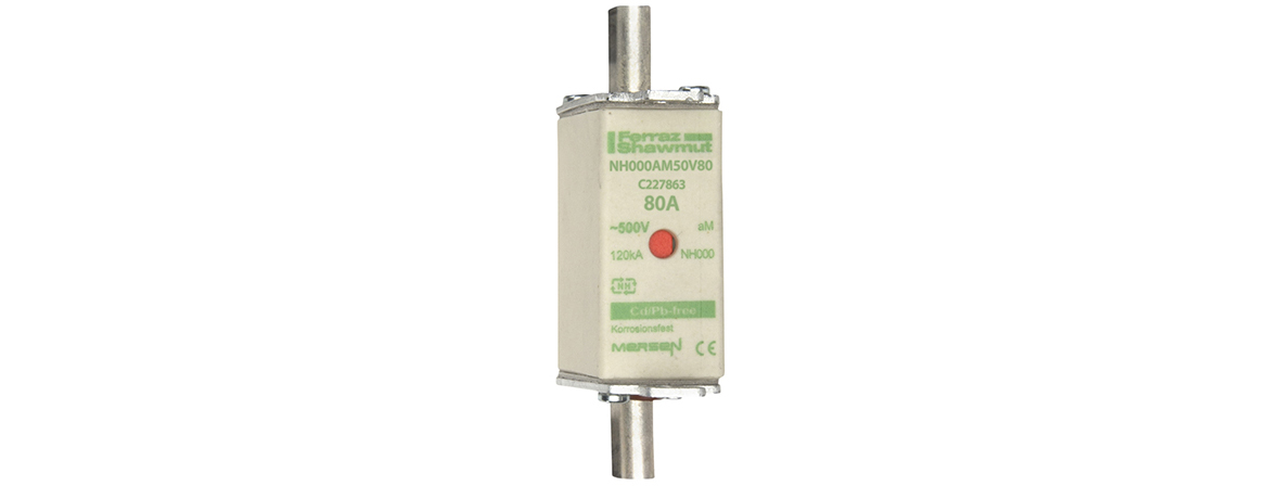 Mersen 80A NH Fuse, NH000, 500V ac