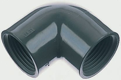 Georg Fischer Plastic Pipe Fitting, 90° Threaded Elbow, Rp 1in 1in