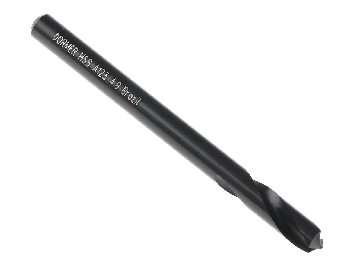 Dormer A123 Series HSS Twist Drill Bit, 4.9mm Diameter, 62 mm Overall