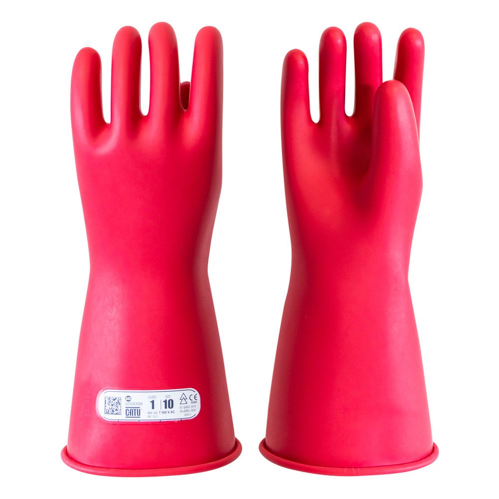 Catu Red Latex Electrical Insulating Gloves 360 mm Oil Resistant, Cold Resistant, Ozone, Acid Resistant
