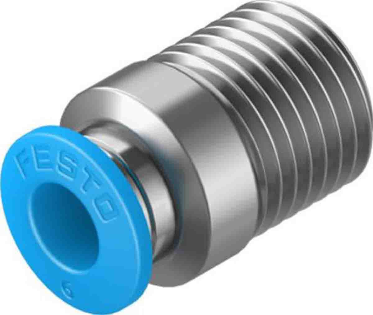 Festo Straight Threaded Adaptor, R 1/4 Male to Push In 6 mm, Threaded-to-Tube Connection Style, 133193