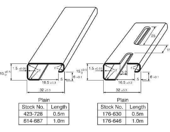 Legrand Steel Perforated DIN Rail, G Compatible, 2m x 32mm x 15mm