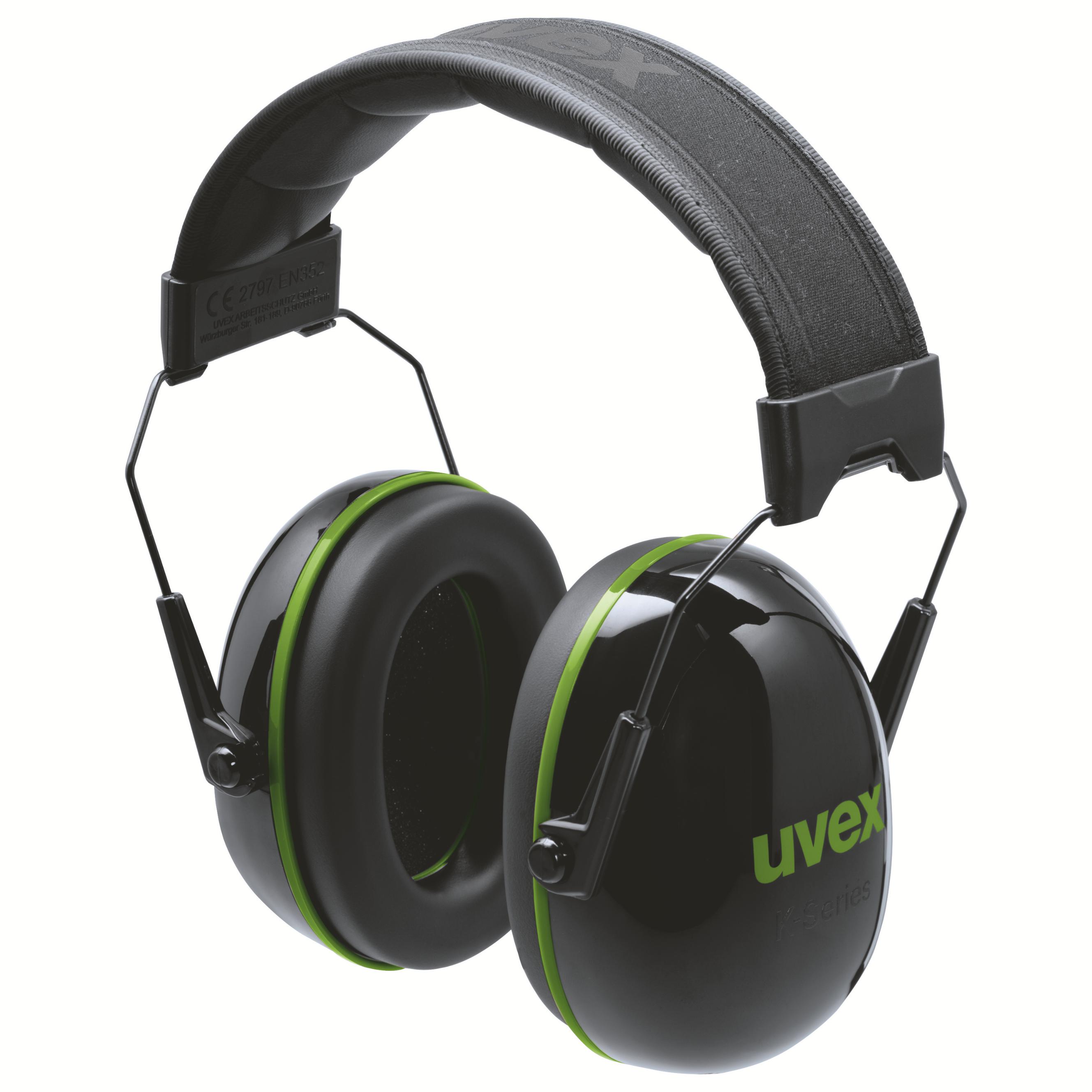 uvex K10 Speak & Listen Ear Defender with Headband, 30dB, Black, Green