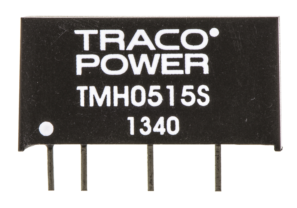TRACOPOWER TMH DC-DC Converter, 15V dc/ 130mA Output, 4.5 → 5.5 V dc Input, 2W, Through Hole, +85°C Max Temp
