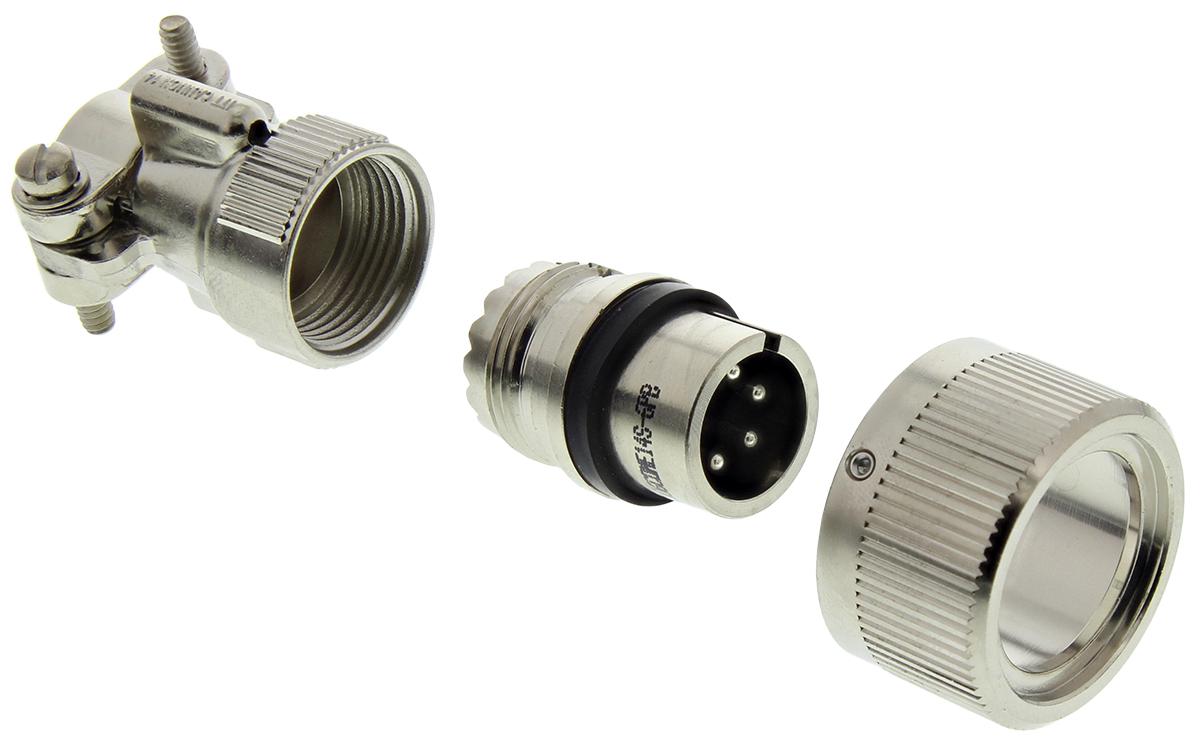 ITT Cannon, CA-COM, Copper Alloy 6 Way Cable Mount MIL Spec Circular Connector Plug, Pin Contacts,Shell Size 14S,