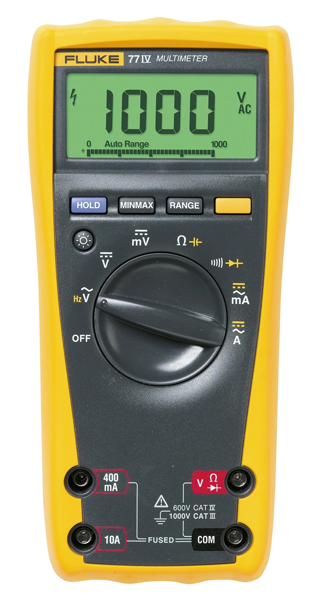 Fluke 77 Handheld Digital Multimeter, 10A ac Max, 10A dc Max, 1000V ac Max - UKAS Calibrated