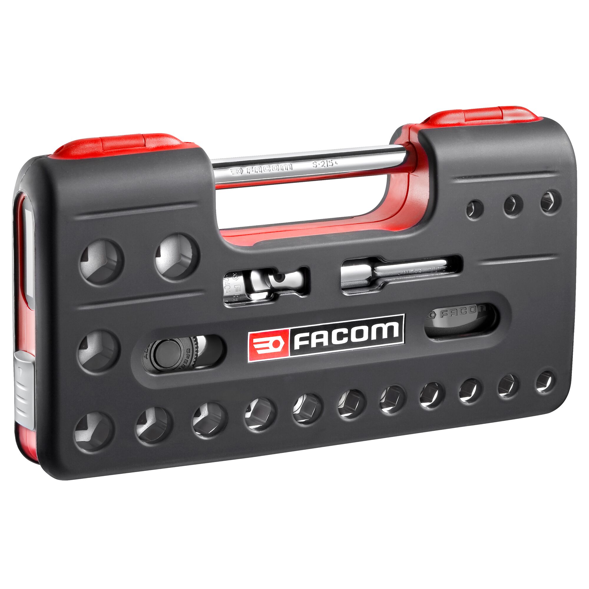 Facom 21-Piece Metric 1/2 in Standard Socket Set with Ratchet, 6 point