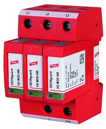 Dehn, DG Modular Surge Protector 440 V Maximum Voltage Rating 40kA Maximum Surge Current Type 2 Arrester