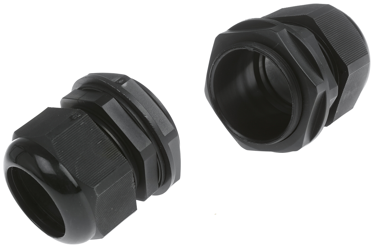HellermannTyton NGM Series Black Nylon Cable Gland, M50 Thread, 30mm min., 38mm max., IP68