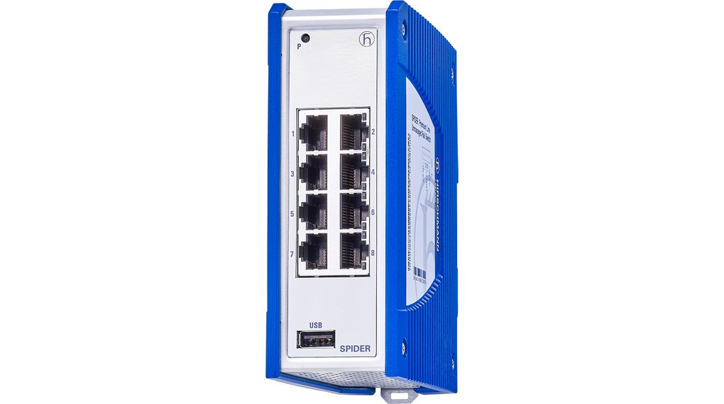 Hirschmann SPIDER-SL-20-08T1999999TY9HHHH, Network Switch 8 Port Ethernet Switch RJ-45