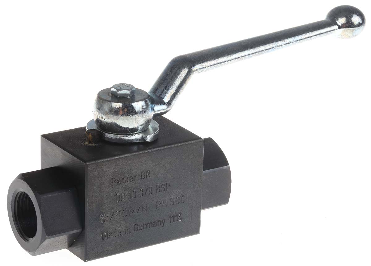 Parker Phosphated Steel Hydraulic Ball Valve, KH3/8CFX G 3/8