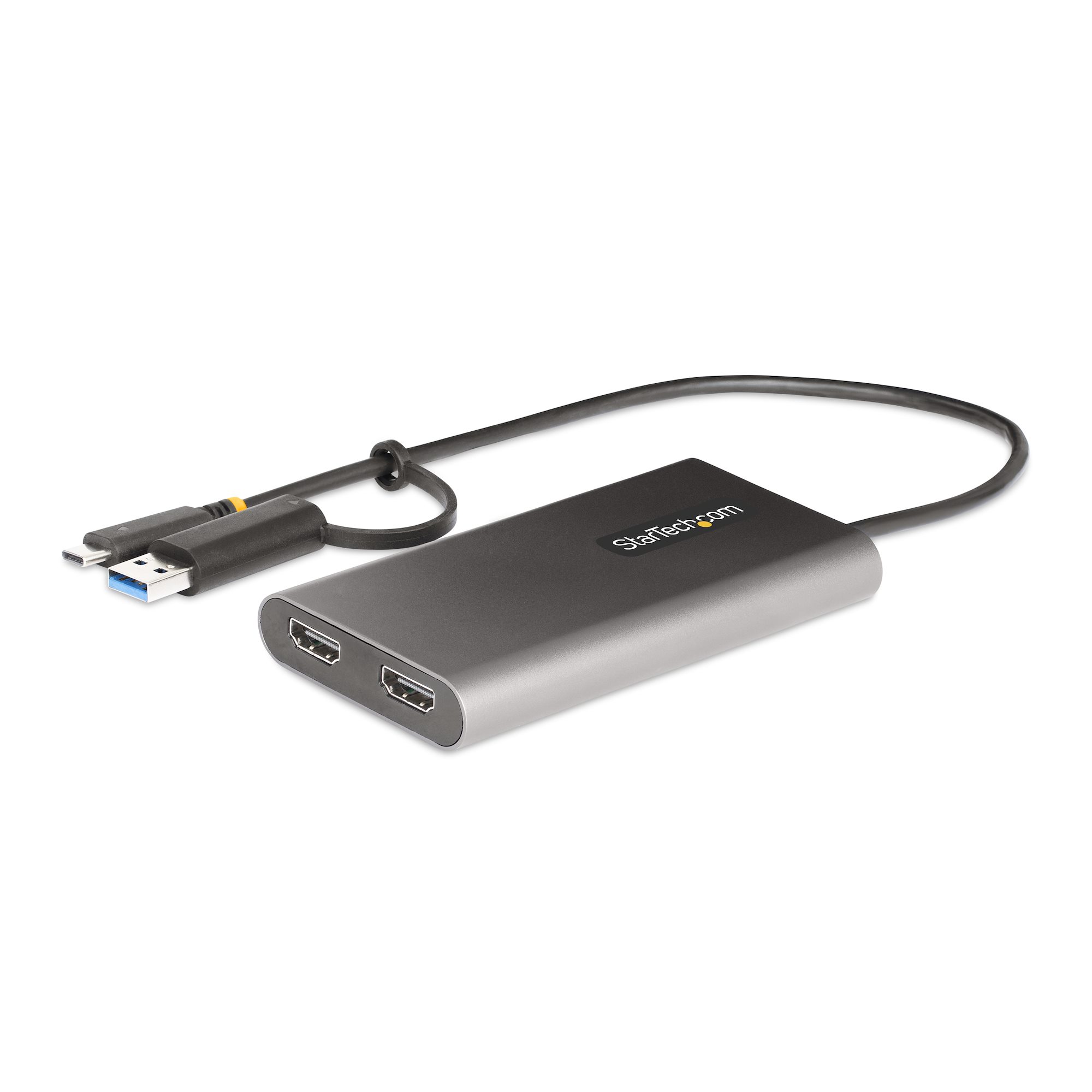 StarTech.com USB A, USB C to HDMI Adapter, USB 3.2, 2 Supported Display(s) - 4K @ 60Hz