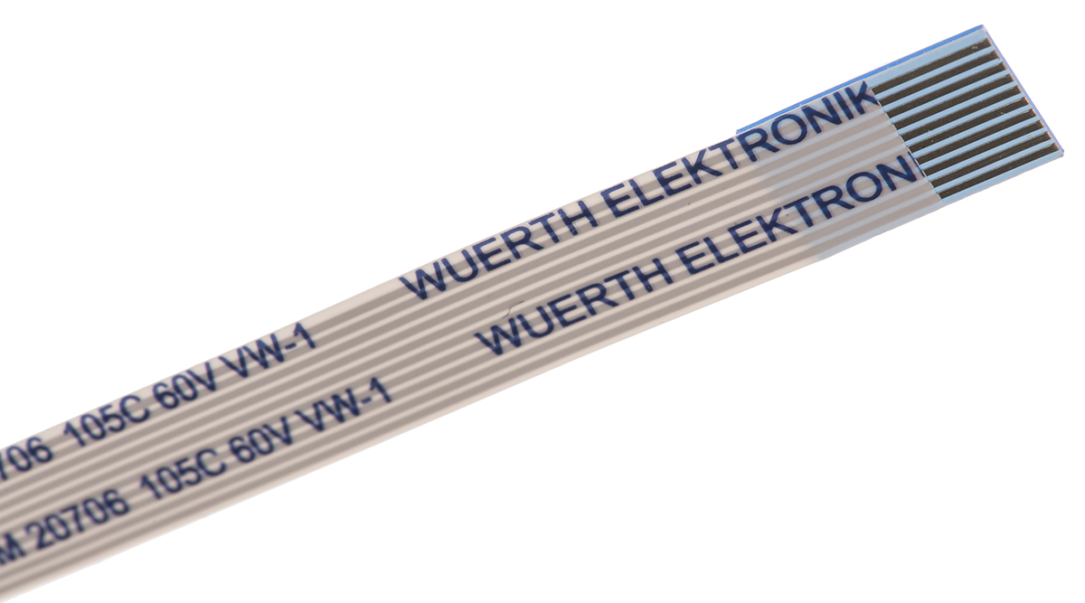 Wurth Elektronik 6877 Series FFC Ribbon Cable, 10-Way, 0.5mm Pitch, 50mm Length