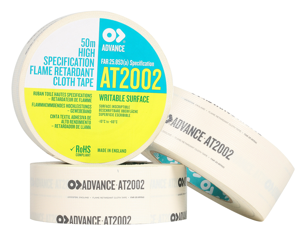 Advance Tapes AT2002 Cloth Tape, 50m x 50mm, White, Gloss Finish