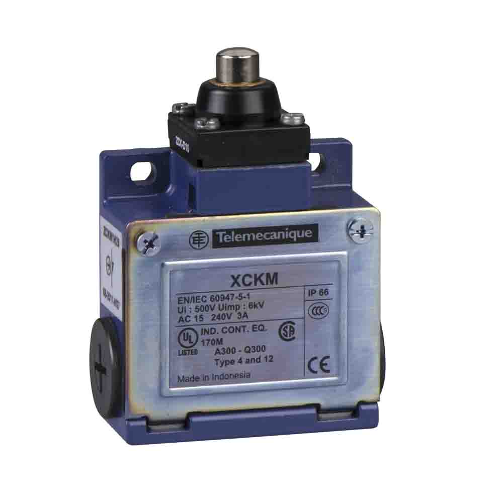 Telemecanique Sensors XCKM Series Plunger Limit Switch, 1NC/1NO, IP66, DP, Zinc Alloy Housing, 500V ac Max, 10A Max