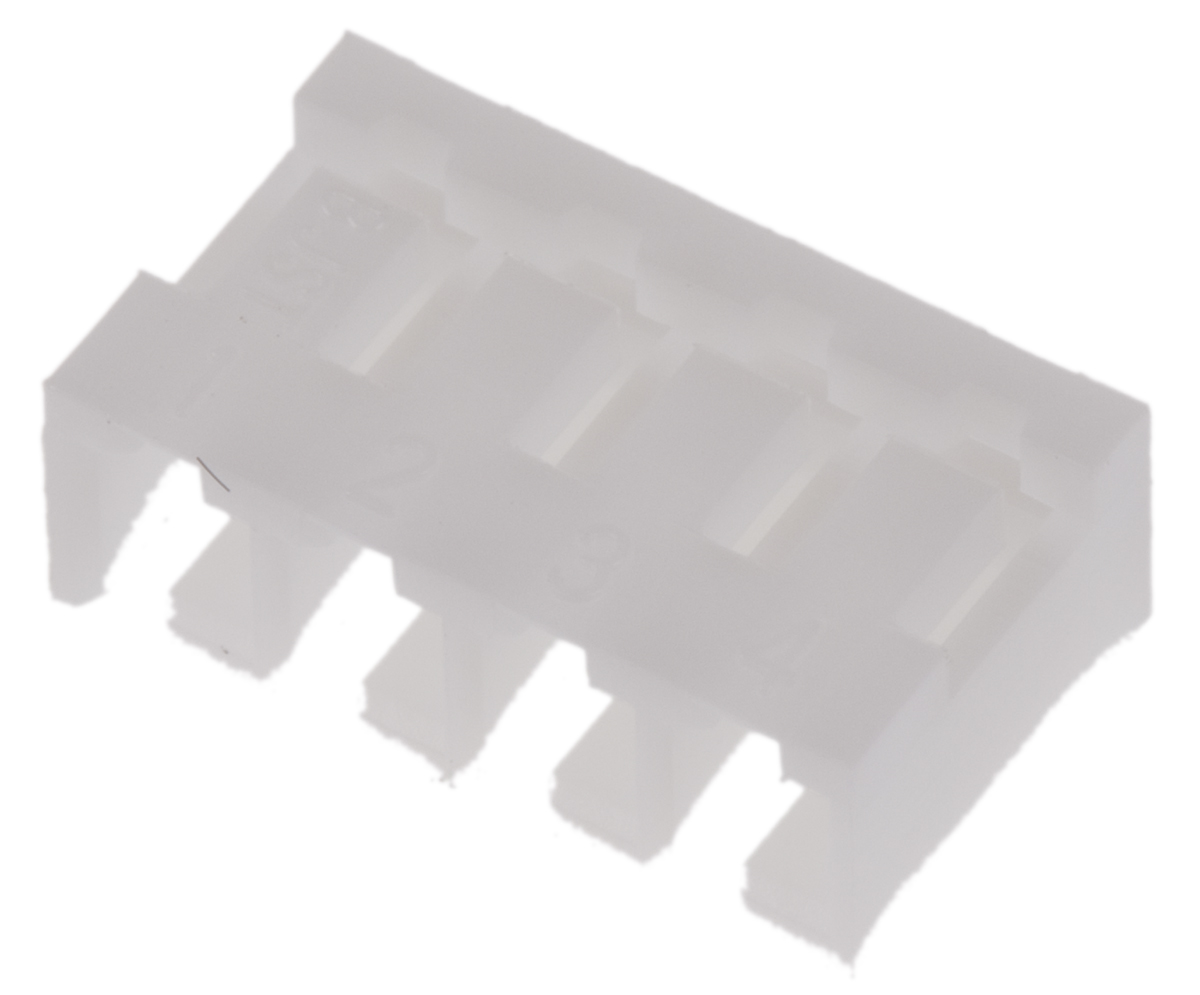 JST, SJN Male Connector Housing, 2mm Pitch, 4 Way, 1 Row Side Entry