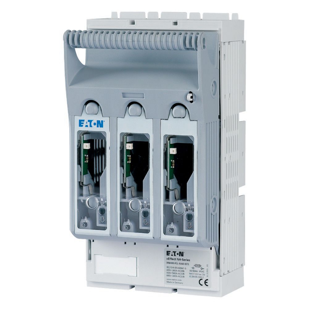 Eaton 160A Fuse Holder for NH00, NH000 Fuse, 3P, 440 V ac/dc, 690 V ac/dc