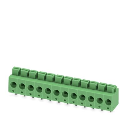 Phoenix Contact PCB Terminal Block, 12-Contact, 5mm Pitch, Wave Soldering, 1-Row, Push In Spring Termination