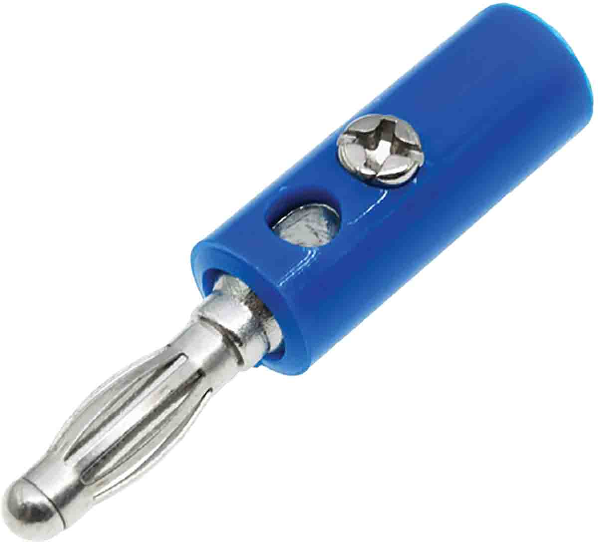 RS PRO Blue Male Banana Plug, 4 mm Connector, 32A, 30V, Nickel Plating