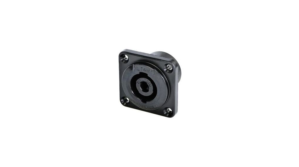 Neutrik NLT4MPXX-BAG Panel Mount Loudspeaker Connector Plug, 4 Way, 30A, Tab Termination