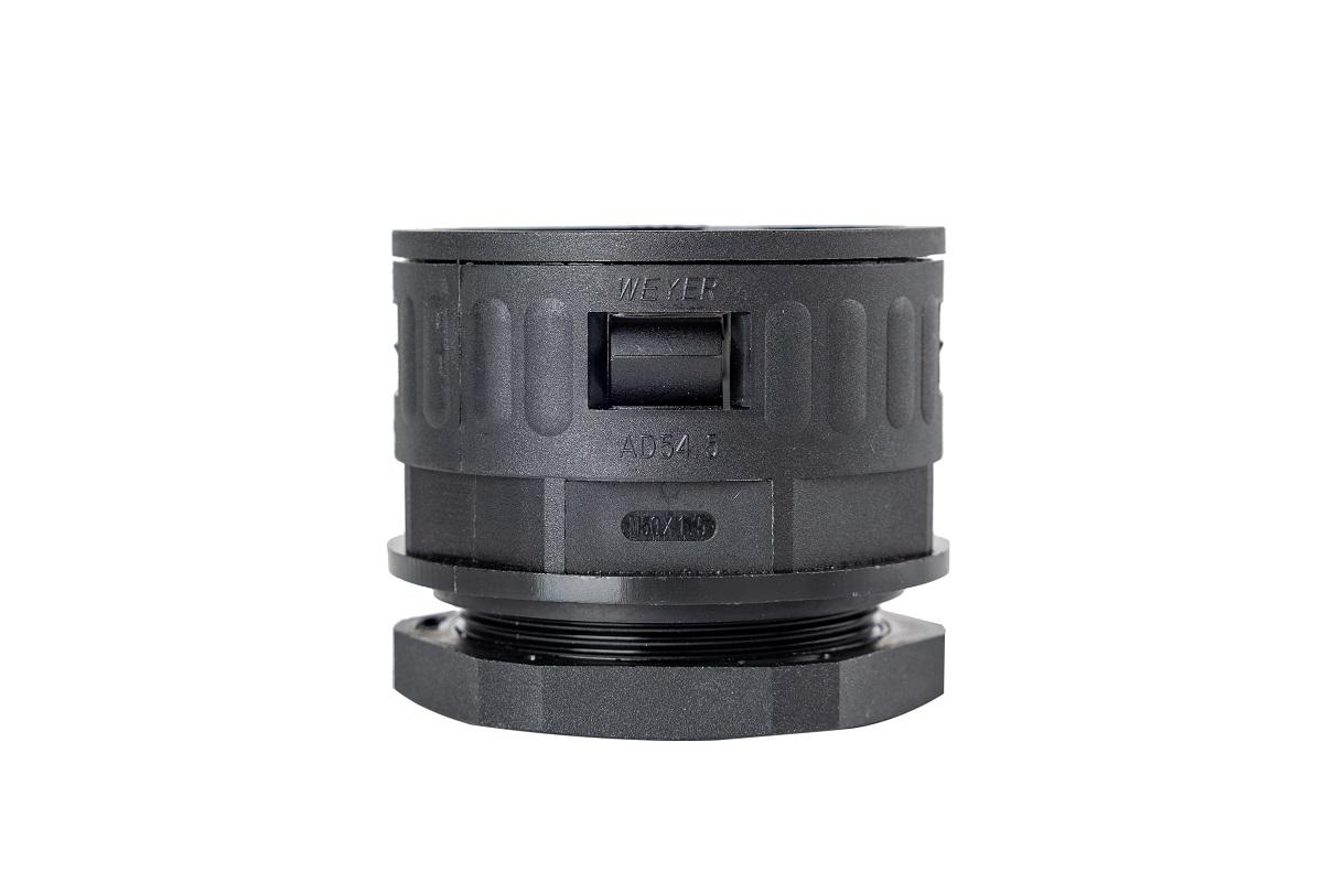 RS PRO Fixed Straight, Conduit Fitting, 48mm Nominal Size, M50 x 1.5, Polyamide, Black IP68 rating