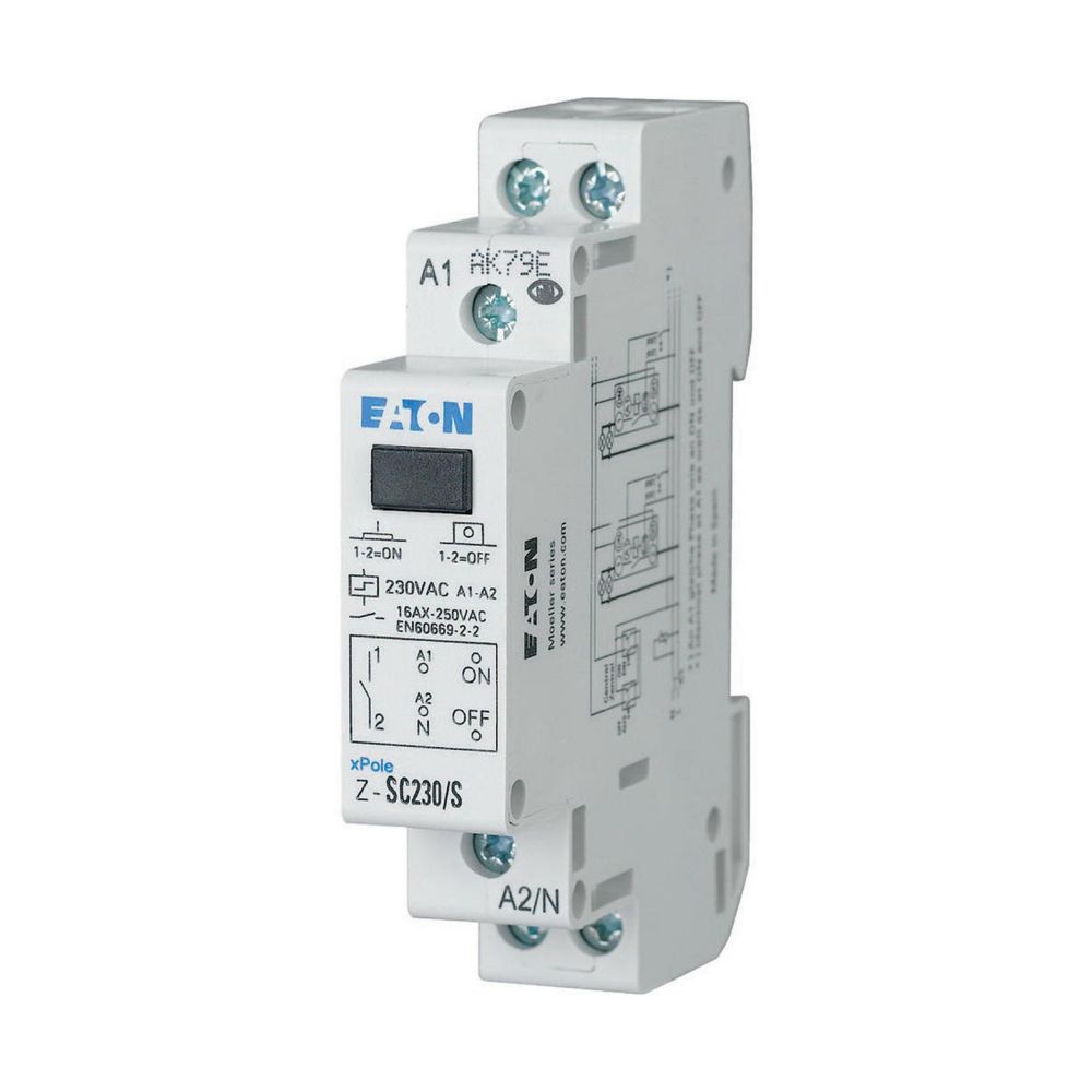 DIN Rail Impulse Relay, 230V ac Coil, 16A Switching Current, SPST