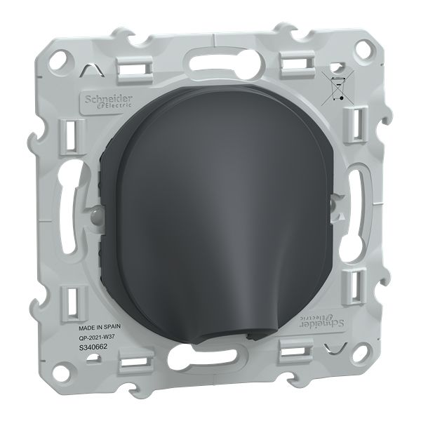 Schneider Electric 87mm Anthracite Cable Cover in Thermoplastic, 12mm Inside dia.