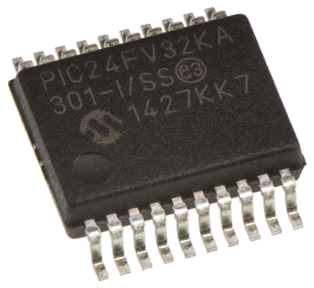 Microchip PIC24FV32KA301-I/SS, 16 bit PIC, PIC24FV Microcontroller, 32 MHz, 32kB FLASH, 20-Pin SSOP