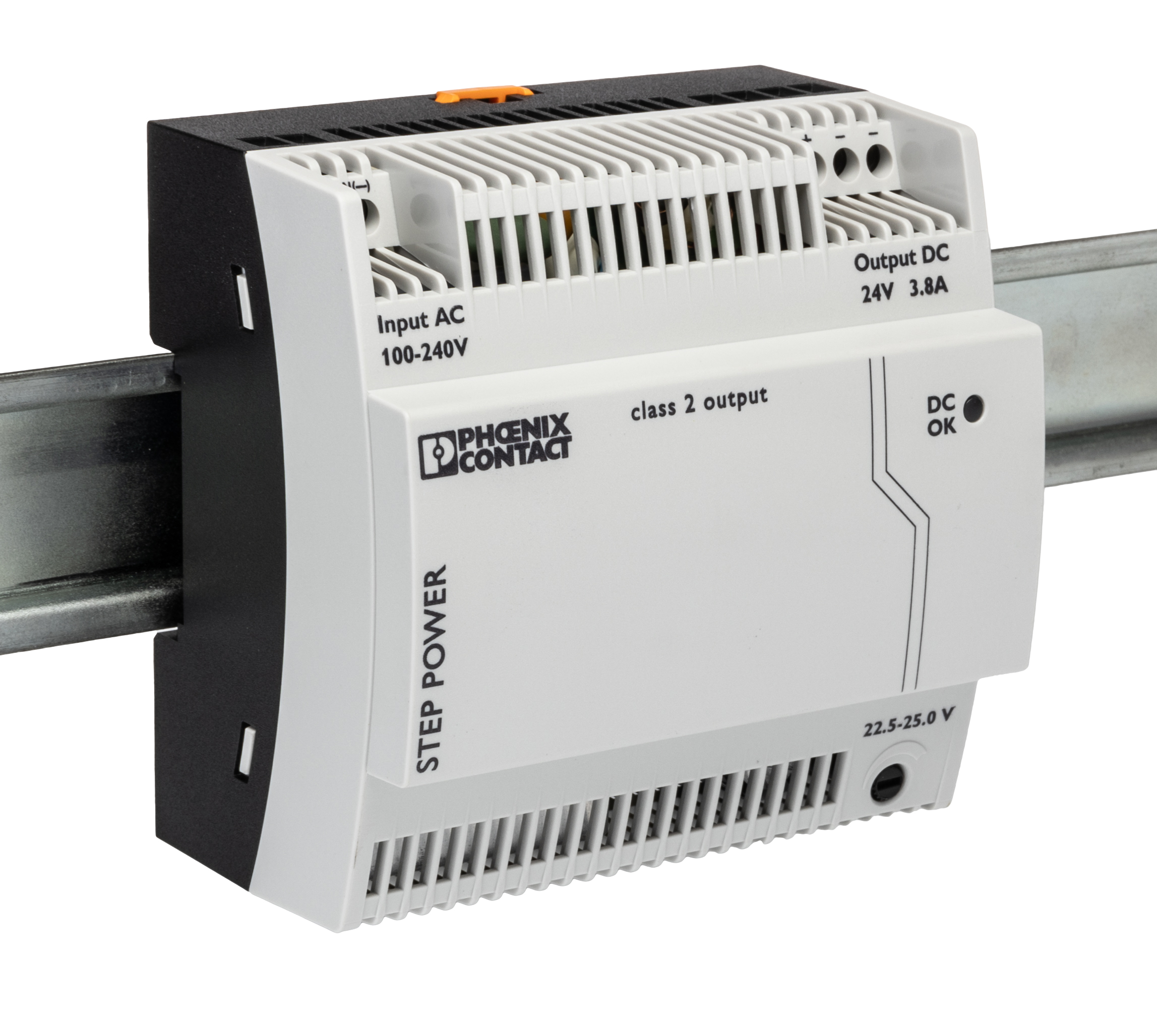 Phoenix Contact STEP POWER Switched Mode DIN Rail Power Supply, 85 → 264V ac ac Input, 24V dc dc Output, 3.8A