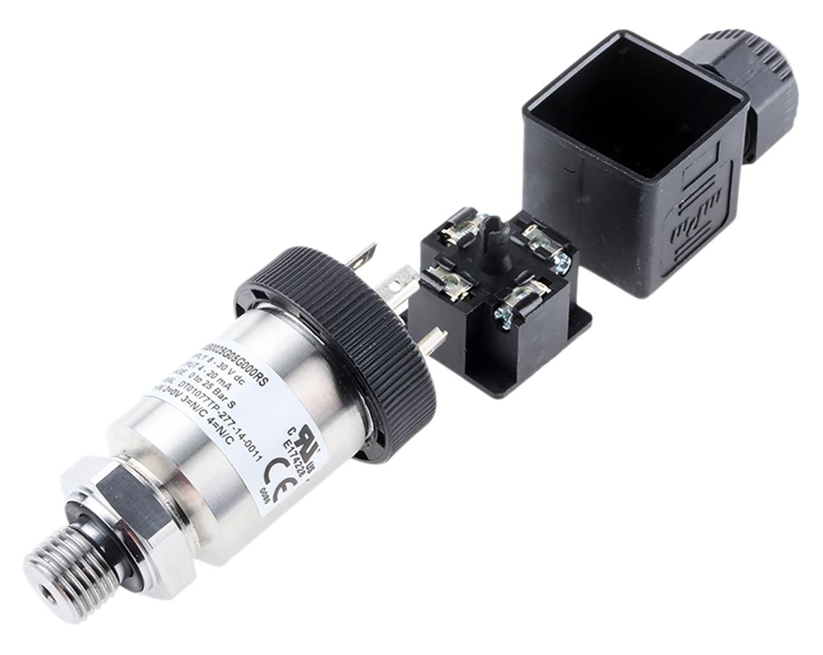 Gems Sensors Pressure Sensor, 0bar Min, 25bar Max, Current Output, Relative Reading