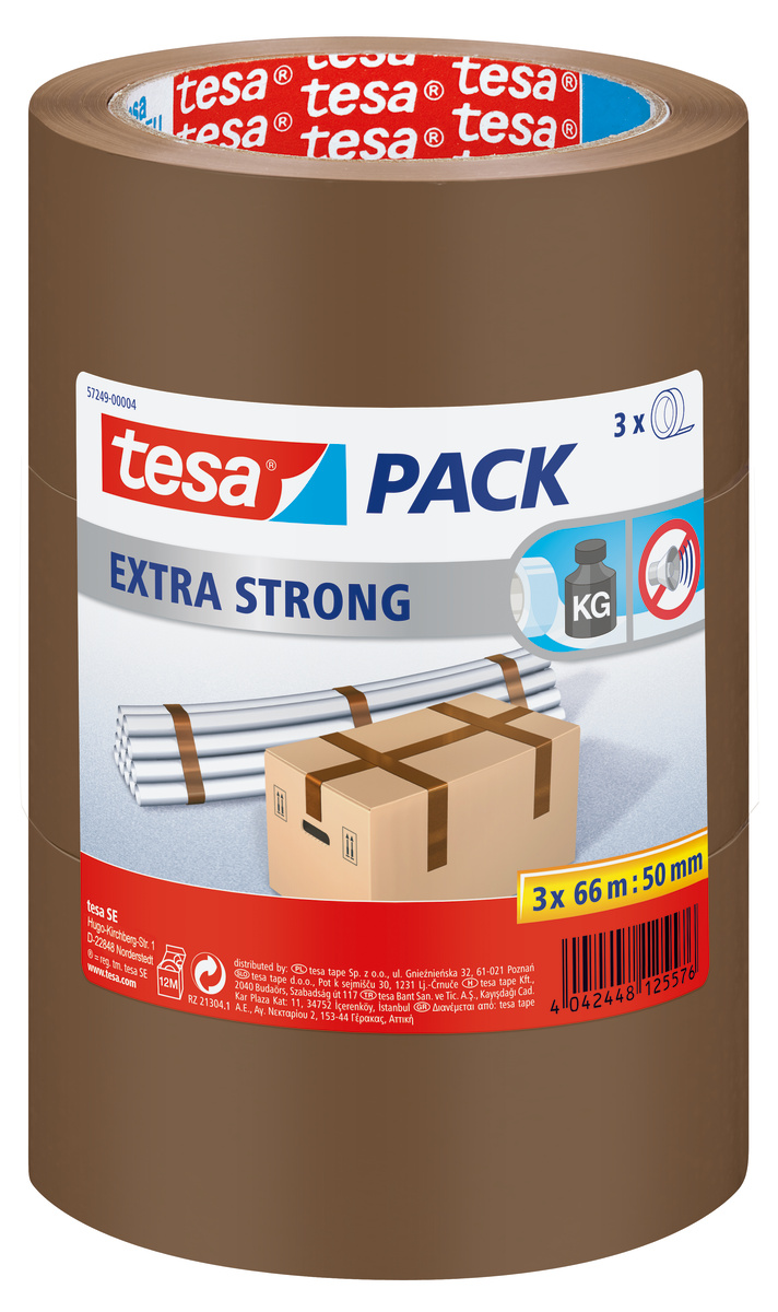 Tesa TESAPACK Brown Packing Tape, 66mm x 50mm