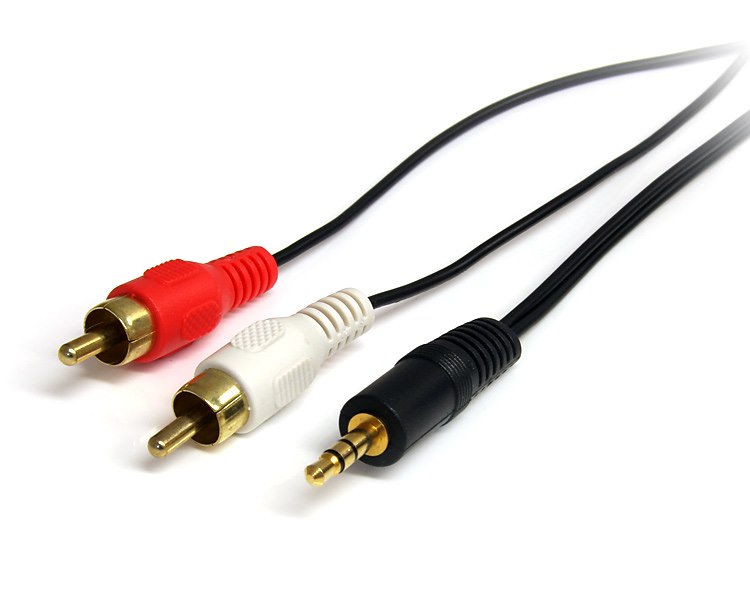 StarTech.com Male 3.5mm Stereo Jack to Male RCA x 2 Aux Cable, Black, 900mm MU3MMRCA