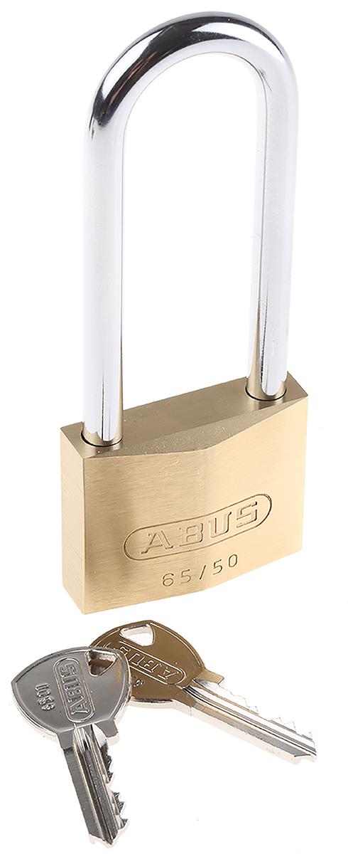 ABUS Key Weatherproof Brass, Steel Padlock, Keyed Alike, 8mm Shackle, 65mm Body
