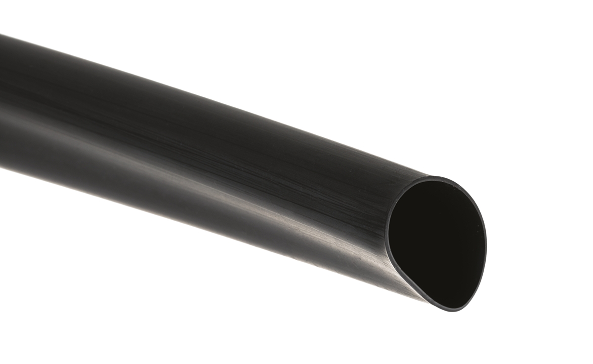 TE Connectivity Adhesive Lined Heat Shrink Tubing, Black 24mm Sleeve Dia. x 1.2m Length 3:1 Ratio, ATUM Series