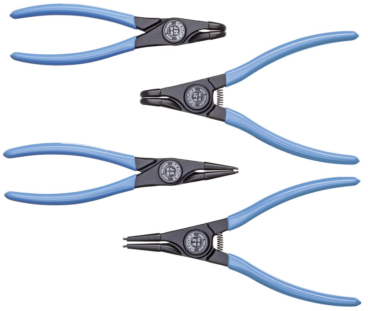 Gedore 4-Piece Circlip Plier Set, Angled, Straight Tip