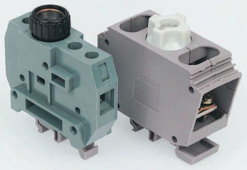 Entrelec 1SNA116298R2700 MB Series Black, Grey, 10mm², Screw Termination, Fused