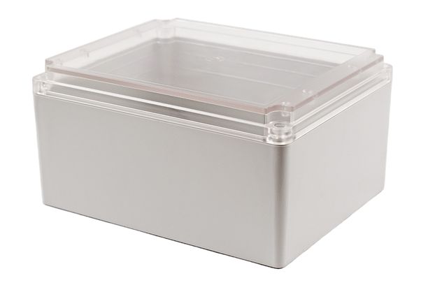 Hammond RP Series Light Grey Polycarbonate General Purpose Enclosure, IP65, Clear Lid, 250 x 200 x 130mm