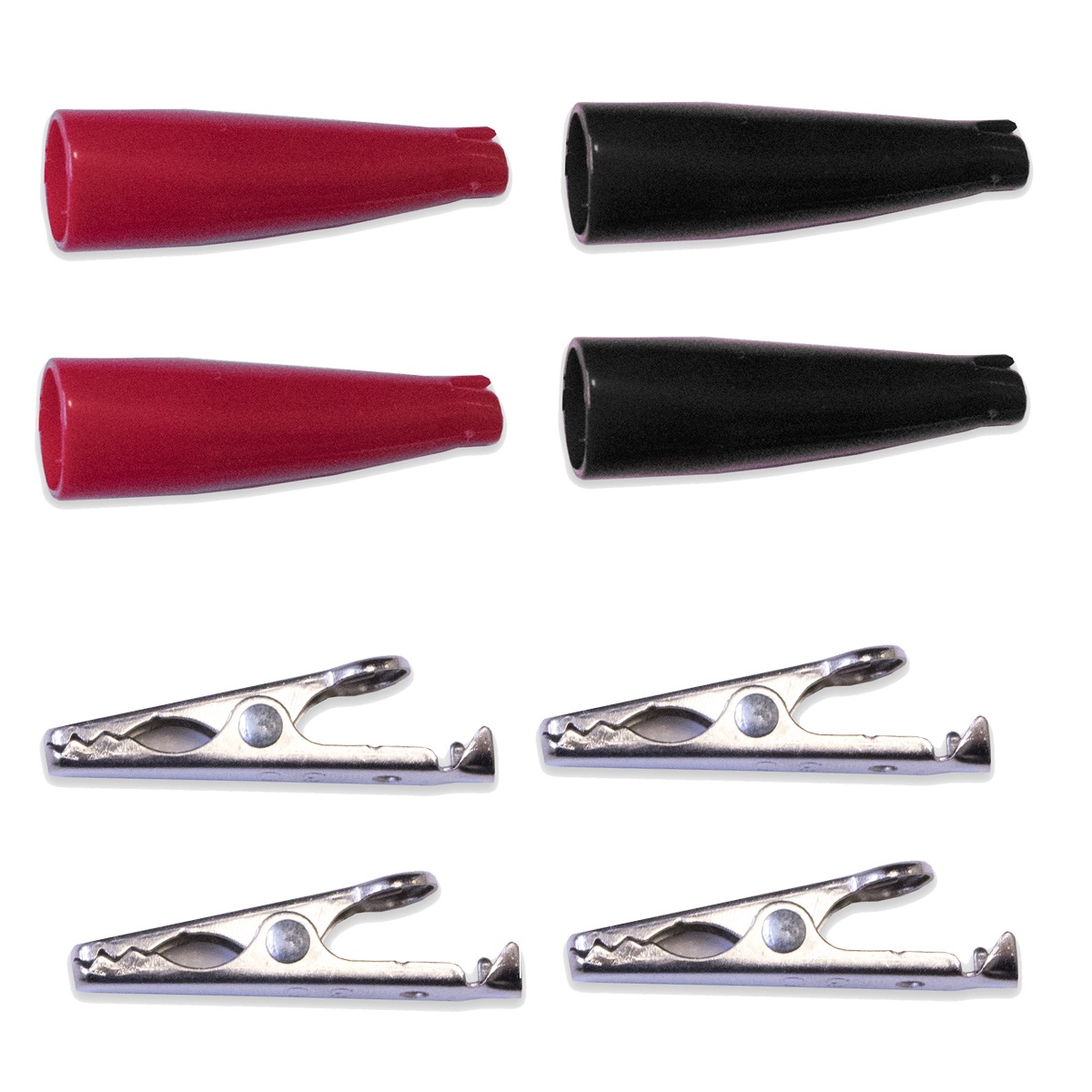 Mueller Electric Alligator Clip Alligator Clip Connection, Nickel-Plated Steel Contact, Black/Red