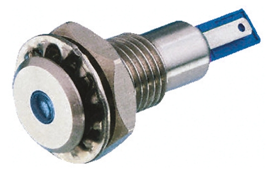 Bulgin Blue Panel Mount Indicator, 24V dc, 12.2mm Mounting Hole Size, Solder Tab Termination, IP67