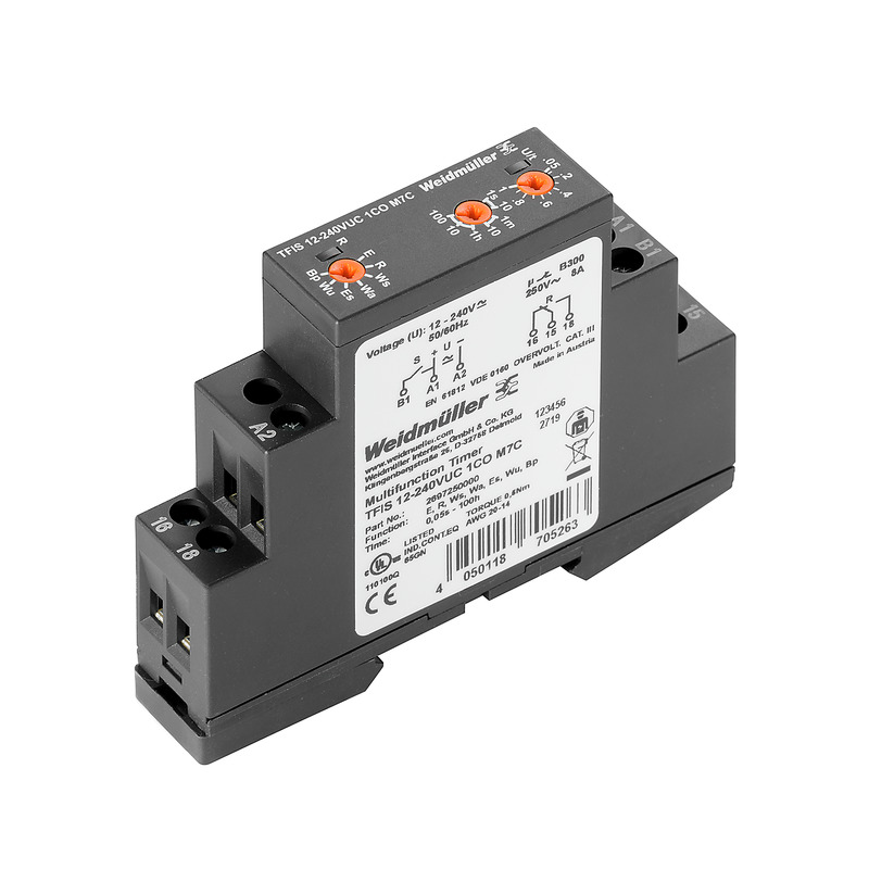 Weidmüller TFI Series Chassis Mount Timer Relay, 240V, 1-Contact, 5 → 100h, SPDT