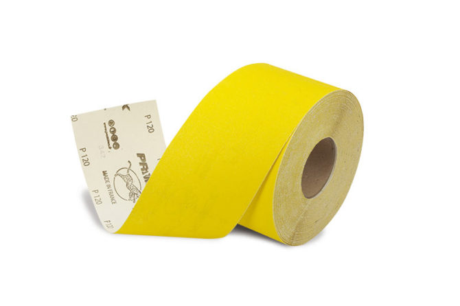 PREMINES PU416 P120 Grit Sandpaper Roll, 25m x 120mm